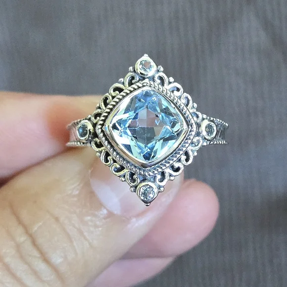 Shivam Blue🩵 Topaz Rhombus Ring💍 - NWT - Picture 11 of 16